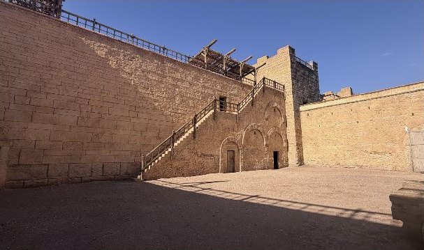 Courtyard walls of the Kingdom of Heaven standing set